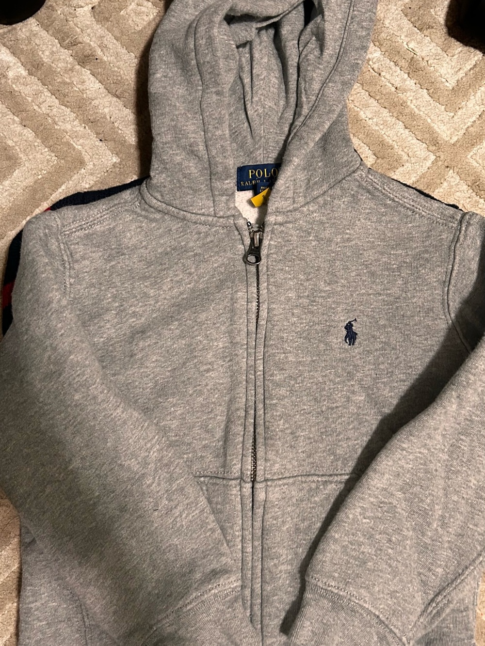 4/5T Polo Ralph Lauren Grey Hoodie with Navy Pony Logo